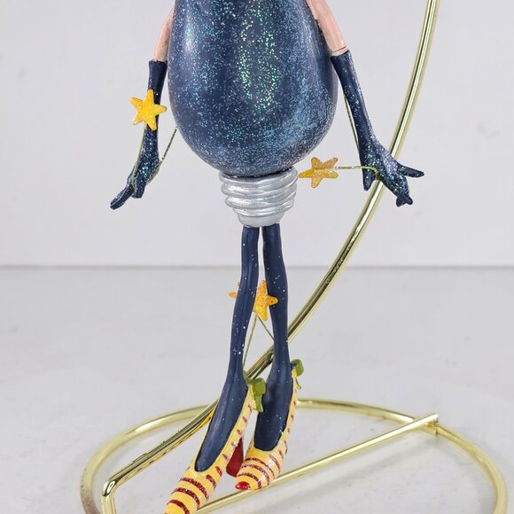 Department 56 Patience Brewster Krinkles Blue Light Bulb Ornament 6.25 Inches - Picture 3 of 8